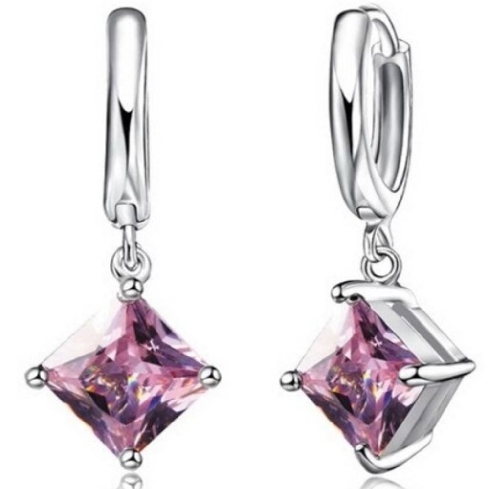 Hoop Square Earrings Timeless Elegance 925 Sterling Silver Hoop Earrings